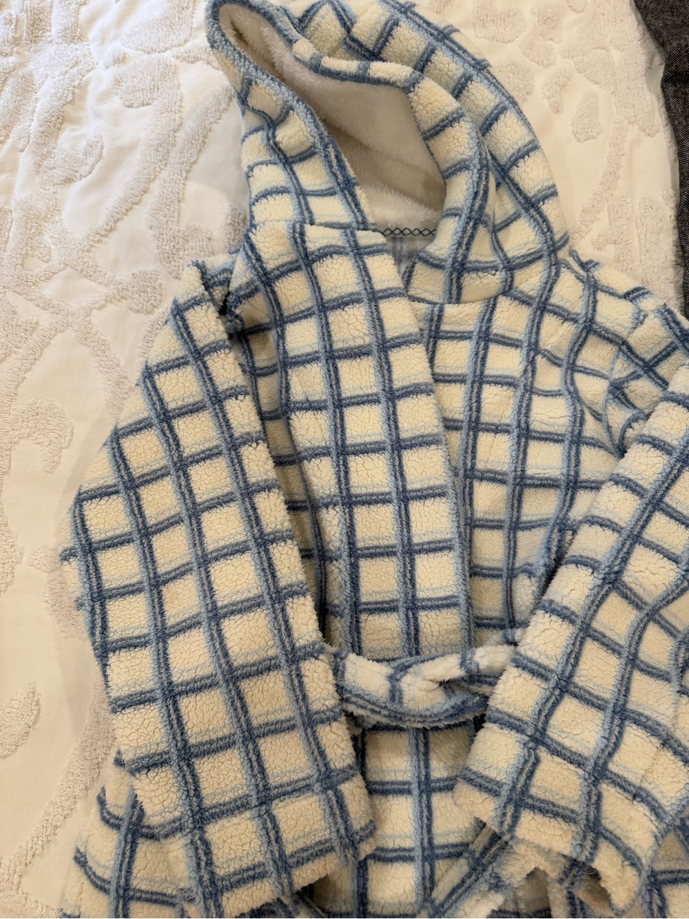 Cozy Blue Sherpa Hooded Robe